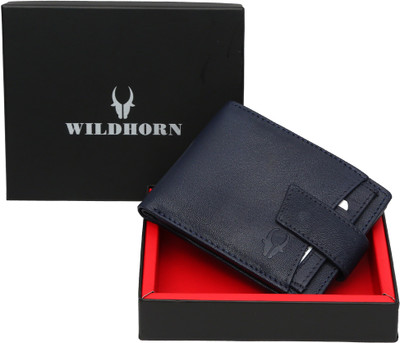 

WildHorn Men Blue Genuine Leather Wallet(7 Card Slots)