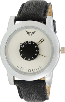 Advogue Black Leather Strap Stylish Designer Watch For Boys And Girls And Men And Women Watch - For Couple Watch - For Boys