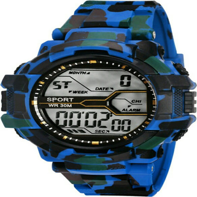

BAY 241 -Gents blue Solitary Affrican Army Pattern Chronograph Digital Watch Watch - For Men Watch - For Boys