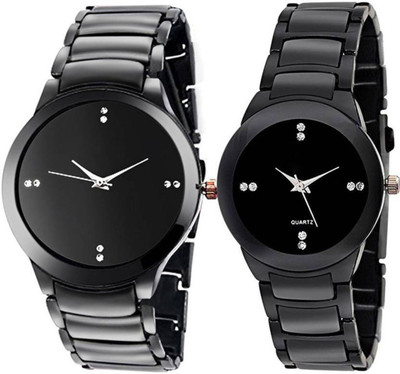 

Swadesi Stuff black dial stylish metal belt couple watch 0033 Watch - For Men & Women