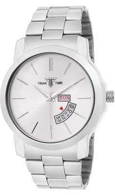 

Traktime Day & Date Display Silver Steel Dial and Strap Analog Business Watch - For Men