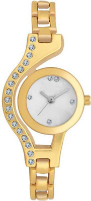 

varni fashion Fancy Diamond White Dial Golden Chain Girls Wrist Watch For Women Watch - For Women
