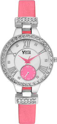 

Youth Club YS-160 PNK NEW STUDDED DIAL MATCHING PINK Watch - For Girls