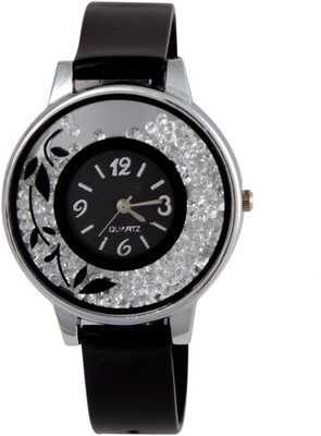 

Swadesi Stuff 001 leaf diamond black color Watch - For Women