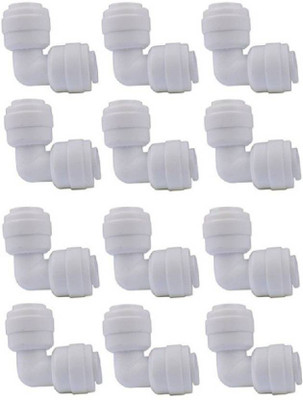 

Pe Elbows Connectors Double Side Pushfit 1/4 inch QC x 1/4 inch QC for RO Water Purifier Solid Filter Cartridge(0, Pack of 12)