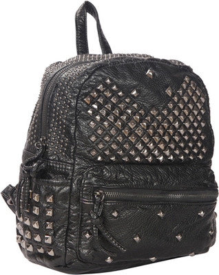 

Bagkok Black PU Backpack 5 L Backpack(Black)