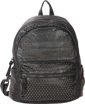 

Bagkok Black PU Backpack 5 L Backpack(Black)