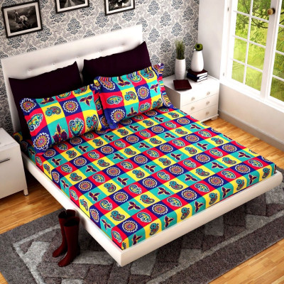 

Shivaay Fashion 200 TC Cotton Double Printed Bedsheet(Pack of 1, Multicolor)