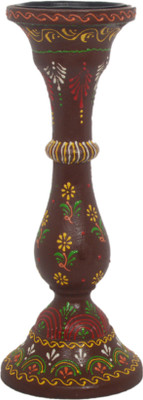 

AKHANIHANDICRAFTS Akhani Handicrafts Multicolor Wooden Hand Painted Decorative Carving Candle Stand Candle(Multicolor, Pack of 1)