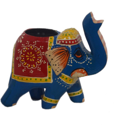 

AKHANIHANDICRAFTS Akhani Handicrafts Multicolor Wooden Hand Painted Decorative Elephant Candle Stand Candle(Multicolor, Pack of 1)