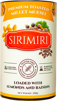 

SIRIMIRI Sirimiri Premium Toasted Millet Muesli Loaded with Almonds and Raisins, 250 grams(250 g, Can)