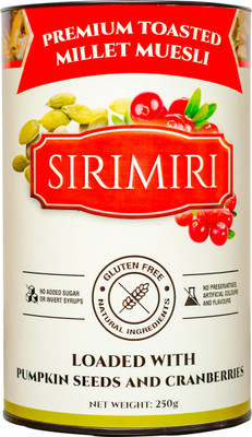 

SIRIMIRI Premium Toasted Millet Muesli - Loaded with Pumpkin Seeds and Cranberries 250g(250 g, Can)