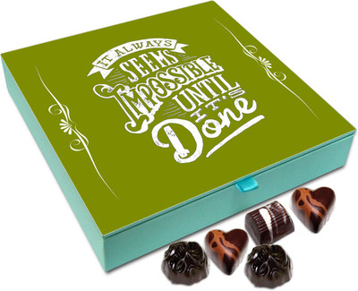 

Chocholik Gift Box - It Always Seems Impossible Until Its Done Chocolate Box - 9pc Truffles(108 g)