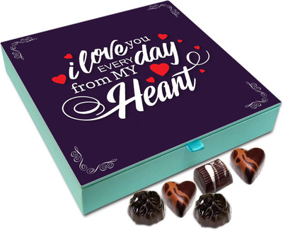 

Chocholik Gift Box - I Love You Everyday From My Heart Chocolate Box - 9pc Truffles(108 g)
