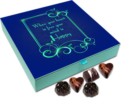 

Chocholik Gift Box - When Your Heart Is Free Your Mind Is Happy Chocolate Box - 9pc Truffles(108 g)