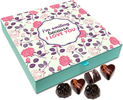 

Chocholik Gift Box - I Am Smiling Because I Love You Chocolate Box - 9pc Truffles(108 g)