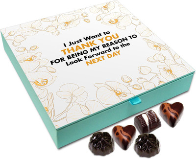 

Chocholik Gift Box - I Just Want To Thank You For Being My Reason To Look Forward To Next Day Chocolate Box - 9pc Truffles(108 g)