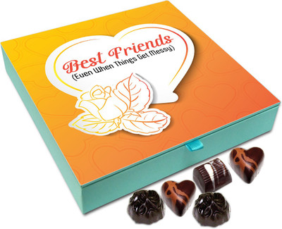 

Chocholik Gift Box - Best Friends Even When Things Get Messy Chocolate Box - 9pc Truffles(108 g)