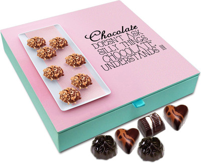 

Chocholik Gift Box - Chocolate Doesn't Ask Silly Things Chocolate Box - 9pc Truffles(108 g)
