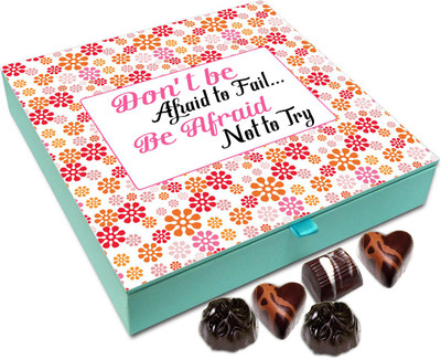 

Chocholik Gift Box - Don't Be Afraid To Fail Be Afraid Not To Try Chocolate Box - 9pc Truffles(108 g)