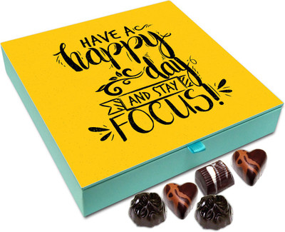 Chocholik Gift Box - Have A Happy Day And Stay Focused Chocolate Box - 9pc Truffles(108 g)