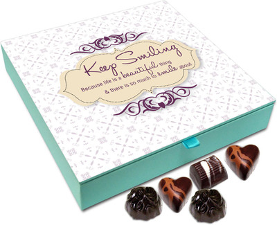 

Chocholik Gift Box - Keep Smiling Because Life Is Beautiful Chocolate Box - 9pc Truffles(108 g)