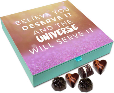 

Chocholik Gift Box - Believe You Deserve It And Universe Will Serve It Chocolate Box - 9pc Truffles(108 g)