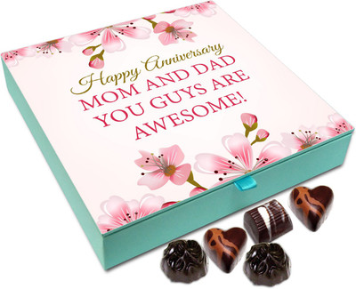 

Chocholik Gift Box - Happy Anniversary Mom and Dad Chocolate Box - 9pc Truffles(108 g)