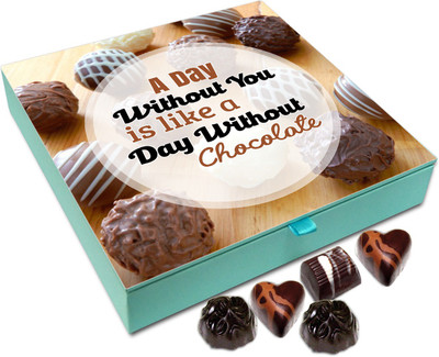

Chocholik Gift Box - A Day Without You Is Like A Day Without Chocolate Chocolate Box - 9pc Truffles(108 g)