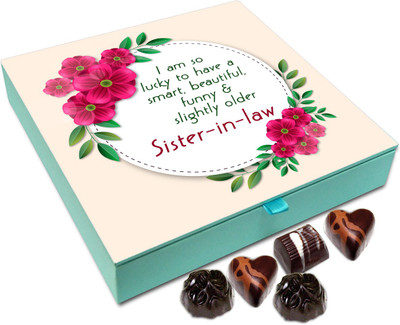 

Chocholik Gift Box - I Am So Lucky To Have A Smart Sister In Law Like You Chocolate Box - 9pc Truffles(108 g)