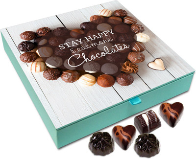 

Chocholik Gift Box - Stay Happy And Eat More Chocolate Chocolate Box - 9pc Truffles(108 g)