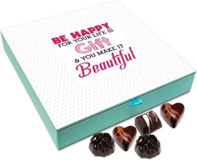 

Chocholik Gift Box - Be Happy For Your Life Is A Gift Chocolate Box - 9pc Truffles(108 g)