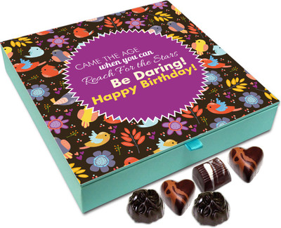 

Chocholik Gift Box - Happy Birthday And Be Daring While You Reach For The Stars Chocolate Box - 9pc Truffles(108 g)