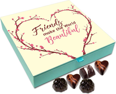 

Chocholik Gift Box - Friends Make The World Beautiful Chocolate Box - 9pc Truffles(108 g)