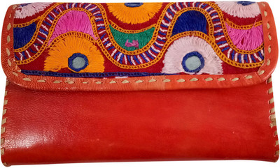 

India Meets India Casual Red Clutch
