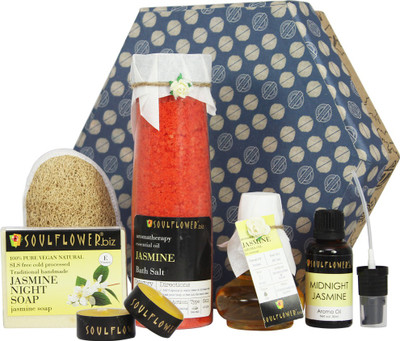 

Soulflower Jasmine Hexagon Bath Giftset(Set of 5)