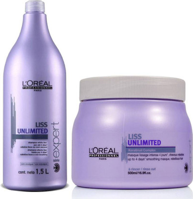

L'Oreal Professional paris liss unlimited shampoo 1500ml and mask 500ml(Set of 1)