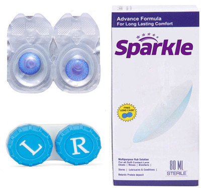 

Sparkle 1 Pair ( Dark Blue ) Zero Power Monthly Contact Lens(Zero Power, Dark Blue, Pack of 1)