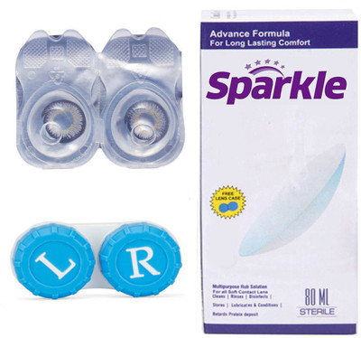 

Sparkle 1 Pair ( Gray ) Zero Power Monthly(Zero Power, Colored Contact Lenses, Pack of 1)