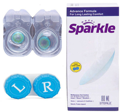 

Sparkle 1 Pair ( Aqua ) Zero Power Monthly Contact Lens(Zero Power, Aqua, Pack of 1)