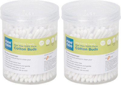 

MeeMee 100% Pure Cotton Buds (White) (Pack of 2, 125 Pieces per Pack)(Pack of 125)