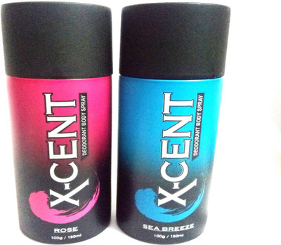 

X-CENT ROSE AND SEA BREEZE Deodorant Spray - For Men(300 ml, Pack of 2)