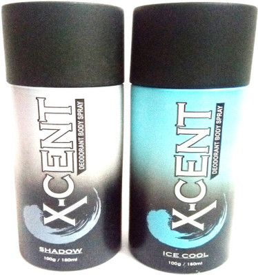 

X-CENT SHADOW AND WICKED Deodorant Spray - For Men(300 ml, Pack of 2)