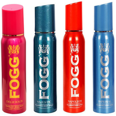 

Fogg NAPOLEON DEODORANT 120 ML+MAJESTIC DEODORANT 120 ML+IMPERIAL DEODORANT 120 ML+DELICIOUS DEODORANT 120 ML Deodorant Spray - For Men & Women(120 ml, Pack of 4)