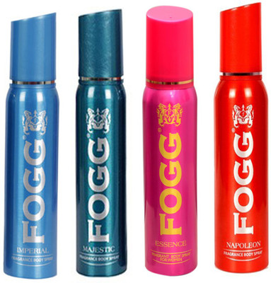 

Fogg NAPOLEON DEODORANT 120 ML+MAJESTIC DEODORANT 120 ML+IMPERIAL DEODORANT 120 ML+ESSENCE DEODORANT 120 ML Deodorant Spray - For Men & Women(120 ml, Pack of 4)