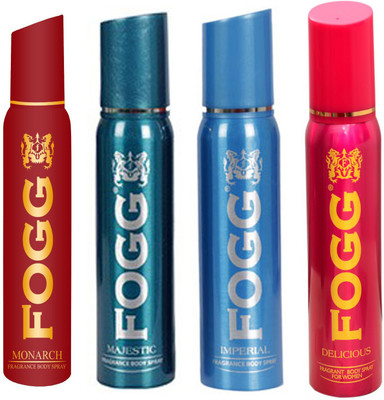

Fogg MONARCH DEODORANT 120 ML+MAJESTIC DEODORANT 120 ML+IMPERIAL DEODORANT 120 ML+ DELICIOUS DEODORANT 120 ML Deodorant Spray - For Men & Women(120 ml, Pack of 4)