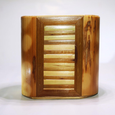 

handicraft 1 Compartments Bamboo, wooden Wooden Organic Generic Pen Stand(Brown, Black)
