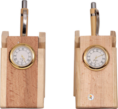 

KDT 1 Compartments Wooden Pen Stand(Brown)