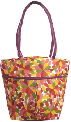 VShine Big Size Travel tote bags Floral Printed fashion bag Shopping Tote Bag Baby Diaper Bag Nappy Mother Portable Travel satin Handbag - Multicolor Messenger Diaper Bag(Orange) available at flipkart for Rs.479