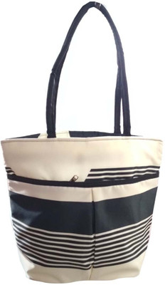 VShine Big Size Travel tote bags fashion bag Shopping Tote Bag Baby Diaper Bag Nappy Mother Portable Travel Satin Handbag - Silver Black Messenger Diaper Bag(Black) available at flipkart for Rs.489